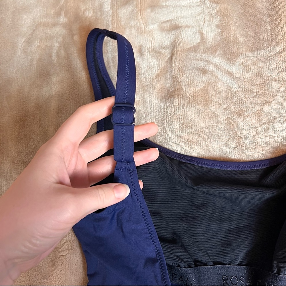 ANITA NWOT 'Svea' Square Neck Navy Blue Striped One Piece Swimsuit - Size 34C - Picture 6 of 15
